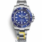 ساعت مچی مردانه رولکس ساب مارینر Rolex Submariner سیلور، خرید ساعت دیجیتال لوکس با صفحه آبی و بند استیل ضد زنگ.
