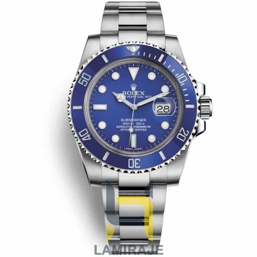 ساعت مچی مردانه رولکس ساب مارینر Rolex Submariner سیلور، خرید ساعت دیجیتال لوکس با صفحه آبی و بند استیل ضد زنگ.