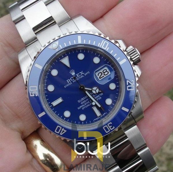 ساعت مچی مردانه رولکس ساب مارینر Rolex Submariner سیلور، خرید ساعت دیجیتال لوکس با صفحه آبی و بند استیل ضد زنگ.