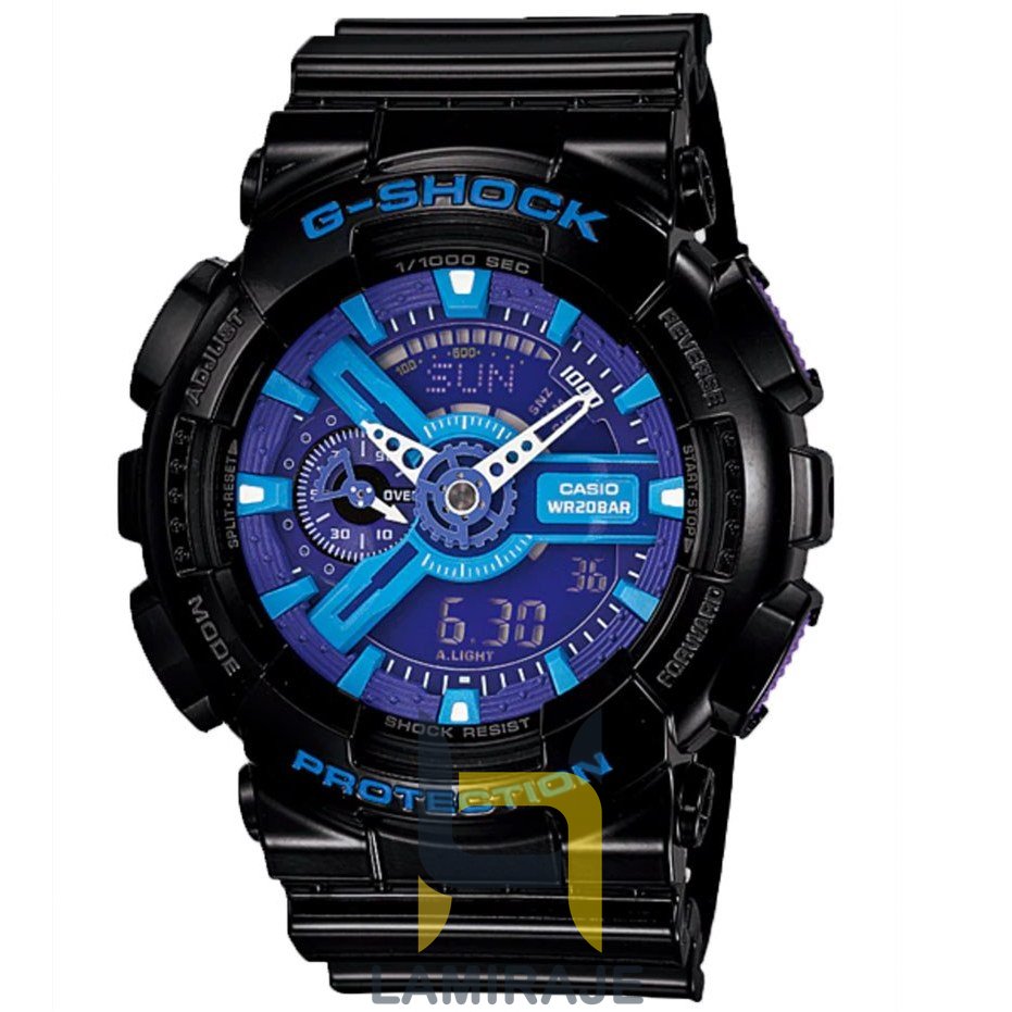 ساعت مچی مردانه کاسیو جی شاک مدل Casio G-Shock GA-110HC-1A دیجیتال مشکی براق، خرید ساعت مقاوم و ضدآب.