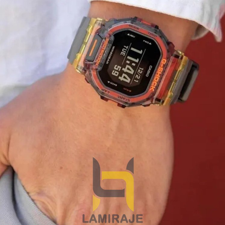 ساعت مچی مردانه کاسیو G-Shock مدل GBD-200SM-1A5DR، دیجیتال، خاکستری نارنجی، خرید ساعت دیجیتال اسپرت.