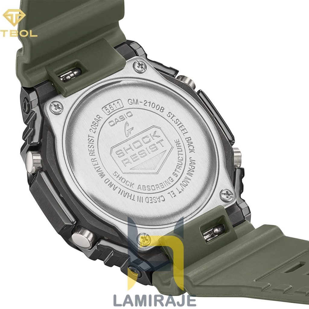 ساعت مچی مردانه کاسیو مدل GM-2100B-3ADR، دیجیتال، سبز، خرید ساعت اسپرت مقاوم در برابر آب.