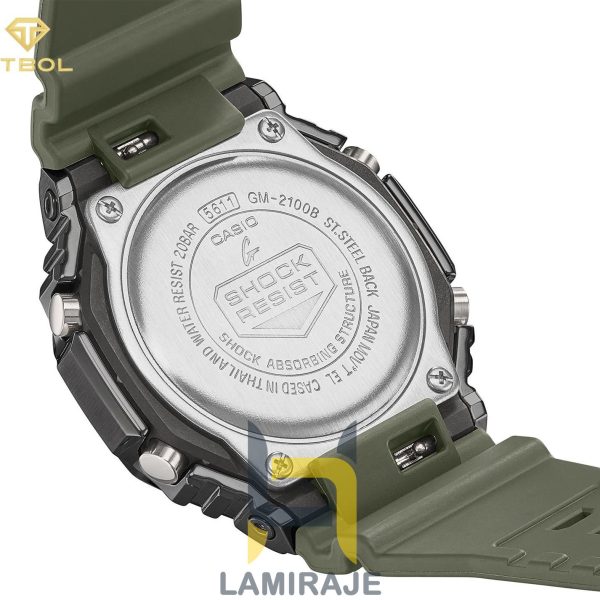 ساعت مچی مردانه کاسیو مدل GM-2100B-3ADR، دیجیتال، سبز، خرید ساعت اسپرت مقاوم در برابر آب.