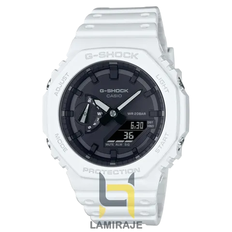 ساعت مچی مردانه کاسیو G-Shock مدل GA-2100 سفید، دیجیتال، خرید ساعت ضد ضربه و ضد آب ژاپنی.